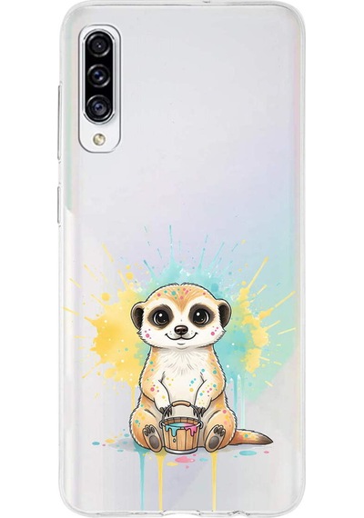 Samsung Galaxy A30s İle Uyumlu Splash Mirket Tasarımlı Şeffaf Silikon Kılıf Şeffaf
