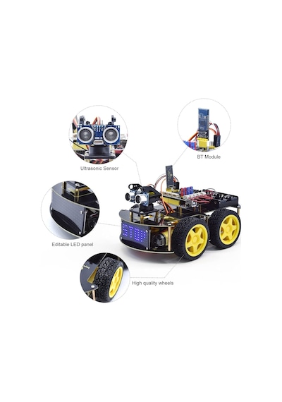 Keyestudıo Akıllı Araba Robotu, 4wd Programlanabilir Dıy Başlangıç Kiti