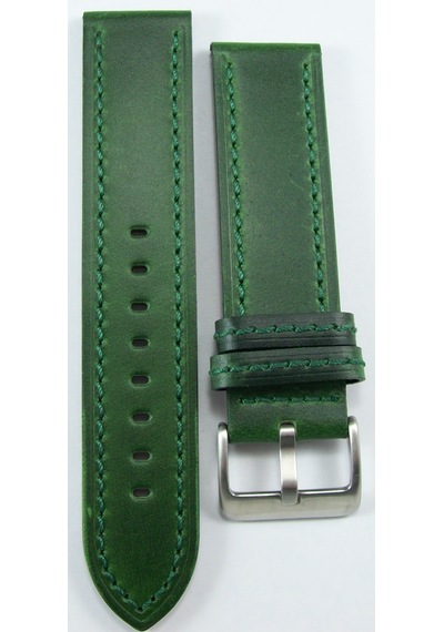 Bizon Yeşil Haki Gerçek Deri Saat Kordonu 20mm Akıllı Pimli Spor