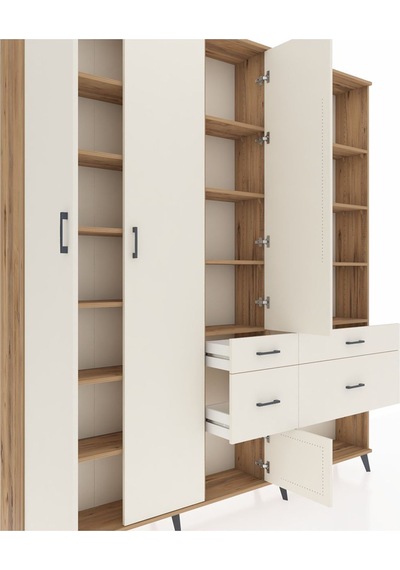 Arges Dolap 14 Raflı 4 Çekmeceli 4 Kapaklı 220x30x243 Çam-aytaşı/aytaşı Aytası/aytası Arges Dolap 14 Raflı 4 Çekmeceli 4 Kapaklı 220x30x243 Çam-aytaşı/aytaşı Aytası/aytası