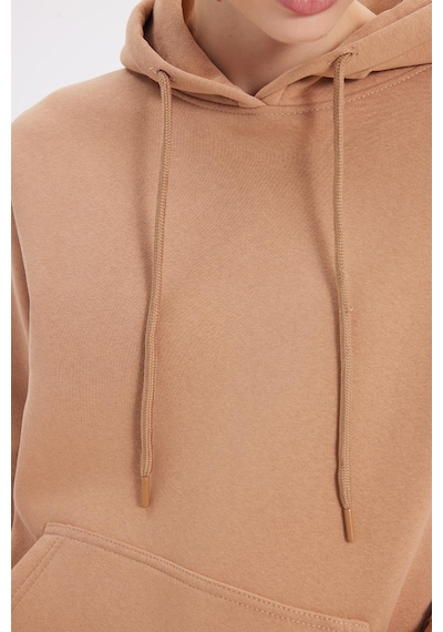 Tudors Kadın Relax Fit Rahat Kesim Pamuklu Kapüşonlu Kanguru Cepli Vizon Sweatshirt-39941 VIZON Tudors Kadın Relax Fit Rahat Kesim Pamuklu Kapüşonlu Kanguru Cepli Vizon Sweatshirt-39941 VIZON