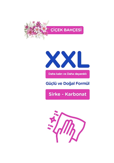 Giggles Xxl İz Bırakmayan Yüzey Temizlik Havlusu - Çiçek Bahçesi 100 Yaprak Beyaz