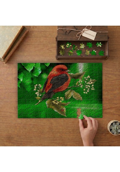 Sevimli Kuş Resmi Tasarımı 240 Parça Ahşap Puzzle Ahşap Kutuda Mpy10232