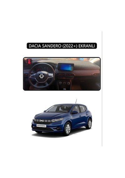 Dacıa Sandero 2022+ Ekranlıtorpido Koruma Halısı Siyah Kenar