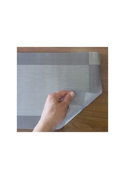 6 Kişilik Pvc Amerikan Servis Supla Seti - 30x45cm Gümüş