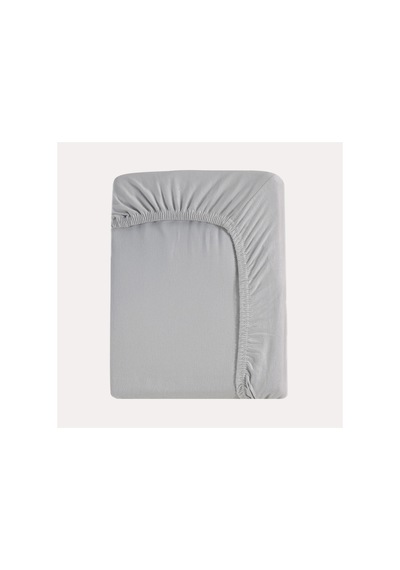Gri - Beyaz Renk %100 Pamuk Penye Bebek Çarşafı 60x120cm - Lastikli Bebek Çarşafı 2'li Gri - Beyaz - 860728279