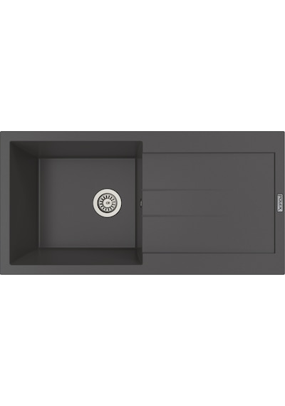 Polex Cristalüx Granit Evye P-X1 Antrasit Tezgah Altı Ve Tezgah Üstü Mutfak Evyesi 98x49.5 CM