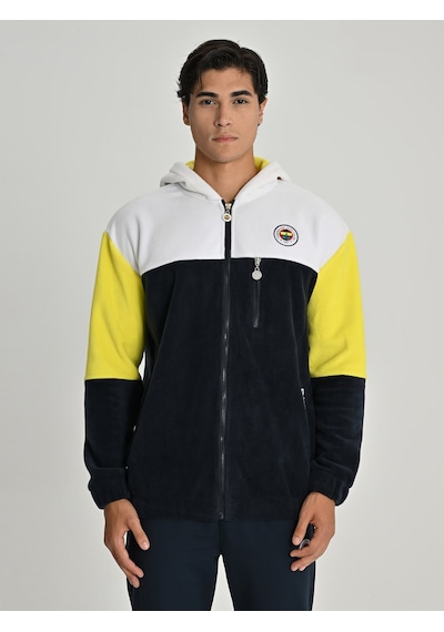 Fenerium Erkek Trıbun Üç Renkli Polar Sweat Lacıvert-beyaz-sarı