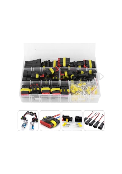 Powermaster Pm-28532 Hıd Jst Konnektör Seti Oto Araç Elektrik Tesisat Kablo Soketleri Su Geçirmez 352 Parça