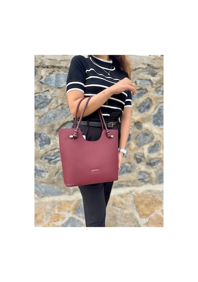 Just Polo Kadın Yeni Sezon Yumuşak Deri Şık El Çantası Bordo 94055186