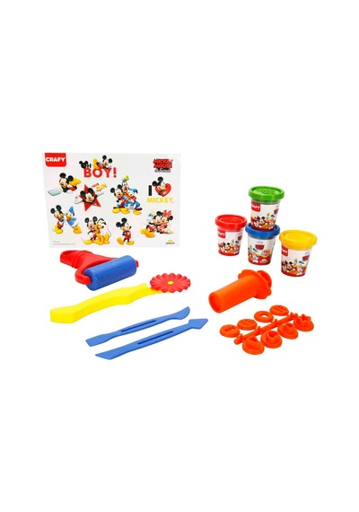 Mickey Mouse Sırt Çantalı Oyun Hamuru Seti 200 Gr 18 Parça Çok  Renkli