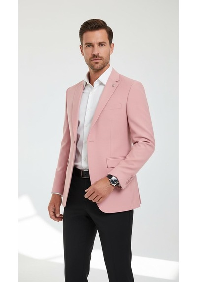 Plus Scorpion Erkek Mono Yaka Tek Düğmeli Çift Yırtmaçlı Blazer Ceket Premium Dokuma Kumaş, 8 Renk Gül Kurusu Plus Scorpion Erkek Mono Yaka Tek Düğmeli Çift Yırtmaçlı Blazer Ceket Premium Dokuma Kumaş, 8 Renk Gül Kurusu