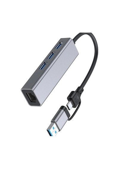 Usb Çoklayıcılı Ethernet Çevirici Type-c Usb 3 - Usb To Gigabit Ethernet Zr1109