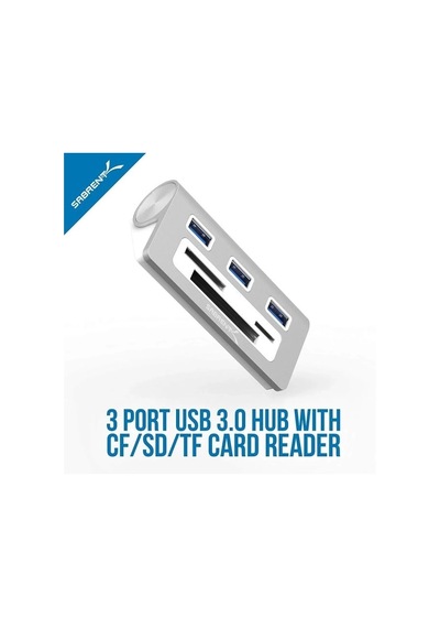 Sabrent 3 Bağlantı Noktalı Alüminyum Usb 3.0 Hub Ve Çoklu Kart Okuyucu Hb-macr