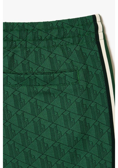 Lacoste Mens Regular Fit Monogram Green Sweatpants Erkek Dokuma Eşofman Altı Yeşil