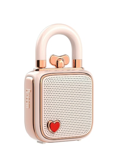 Divoom Love-lock Bluetooth Hoparlör, Küçük Taşınabilir Müzik Kutusu, Kablosuz Stereo Eşleştirme, Retro Ses Kutusu, Sevimli Masaüstü Dekorasyonu, Kızlar İçin, Pembe
