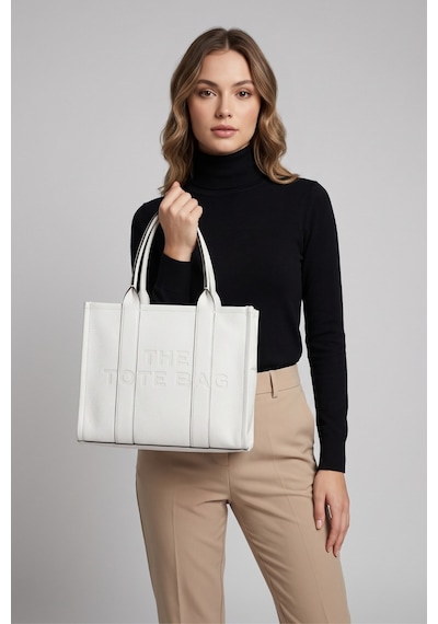 Vivazzaluxe The Tote Bag Kadın Deri El & Kol & Omuz Çanta Beyaz