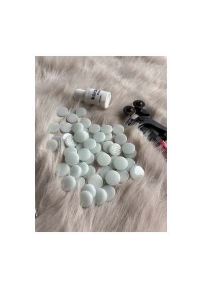 Beyaz Yuvarlak Sanatsal Mozaik 18x18mm 100gr