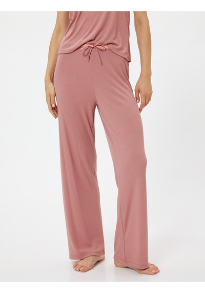 Koton Pijama Altı Beli Bağlamalı Bol Paça Pembe 5wlk40052mk Gül