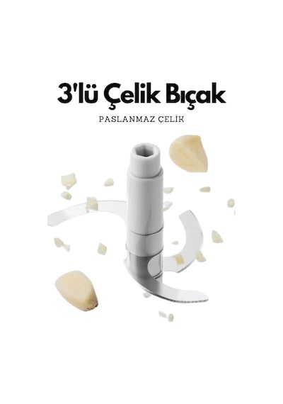 Rondom Çelik 3 Bıçaklı Pratik Basmalı El Rondosu Doğrayıcı Büyük Boy 2365 Çok Renkli