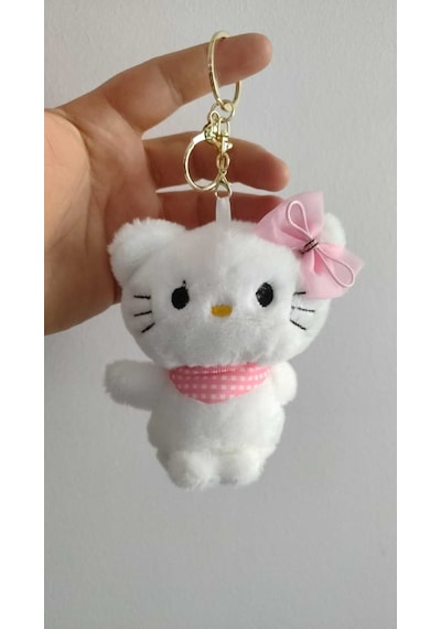 Hello Kitty Kuyruklu Peluş Anahtarlık Çanta Aksesuar Boyut:12cm