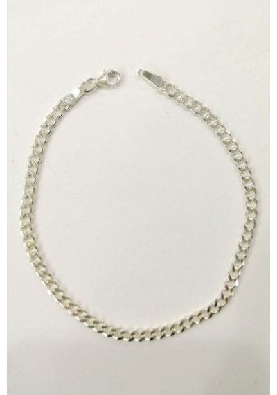 Omar Silver Unisex Gurmet 3,6 Mm Gümüş Bileklik Zincir Omr7653