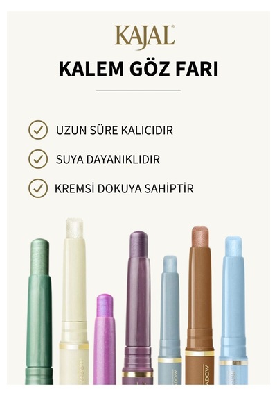 Long Lasting Suya Dayanıklı Eyeshadow Stick Göz Farı - 806 Buz Mavisi - Kalıcı, Kremsi Kalem Far Mavi