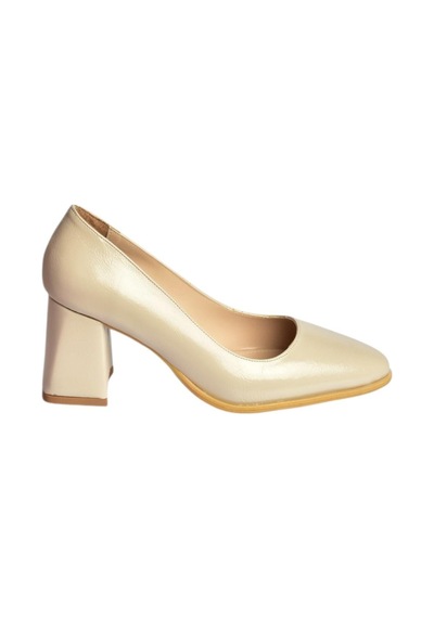 Fox Shoes V676680060 Bej Rustik Kalın Topuklu Kadın Ayakkabı Bej