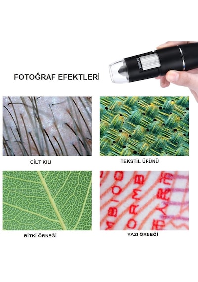 Alfalink 1600x Zoom 2mp Usb Dijital Mikroskop 8 Ledli Kamera