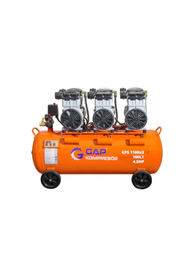Gap Kompresör Gps1100x3 100 Litre 4,5 Hp Yağsız Sessiz Hava Kompresörü