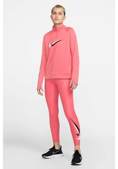 Nike One Dri Fit Big Double Swoosh Leggings 7/8 Toparlayıcı 2 İç Cepli Koyu Pembe Tayt Pembe
