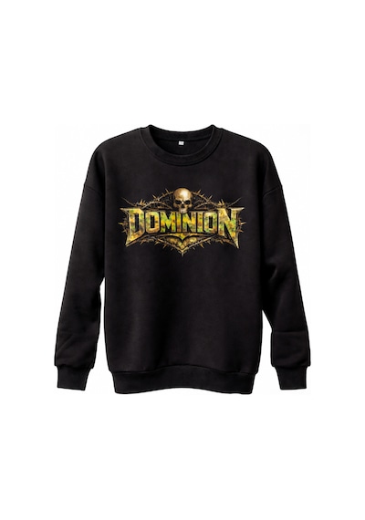 Dark Line Domınıon %100 Pamuk Unisex Siyah Oversize Sweatshirt Siyah