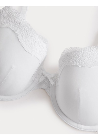Marks & Spencer Jasmine Dantel Detaylı Balenli Demi Cup Sütyen T33002403 Beyaz