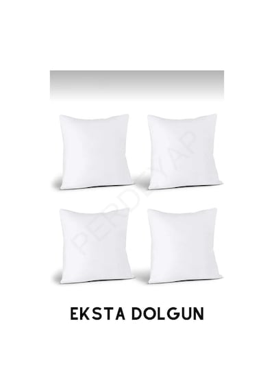 Perdeyap Premium 4'lü Kırlent Iç Yastık Ultra Dolgun Silikon Elyaf 45 X 45 Cm Beyaz Beyaz