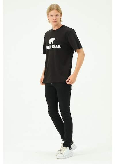 Rich Erkek T-shirt Ayı Baskılı Bear Tişört SIYAH Rich Erkek T-shirt Ayı Baskılı Bear Tişört SIYAH