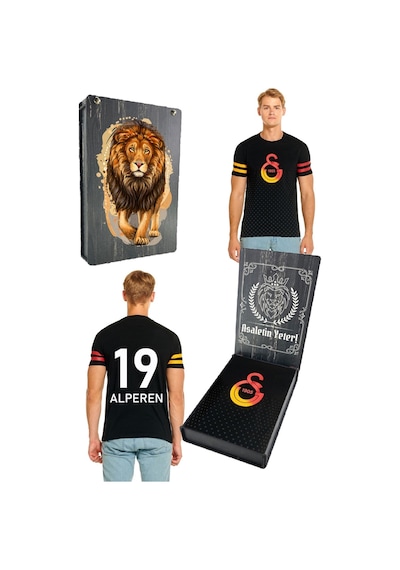 Galatasaray Logo Baskı Yetişkin T-shirt İsme Özel & Kutu 001