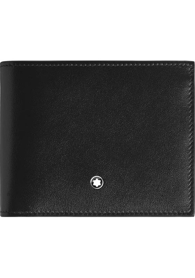 221320 Montblanc Meisterstück 6 Cc Siyah / Mavi Deri Cüzdan