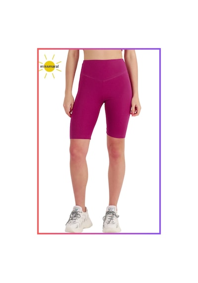 Missmaral Kadın Yüksek Bel Toparlayıcı Kısa Spor Tayt Biker Şort Basics Casual & Comfort Mürdüm 1070 MÜRDÜM
