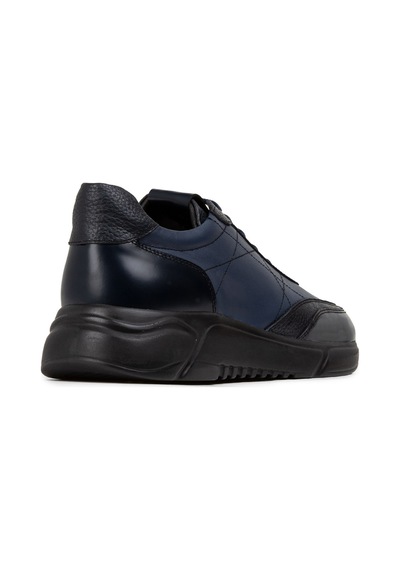 Deery Hakiki Deri Lacivert Erkek Sneaker Ayakkabı - 01962Mlcve01 Lacivert