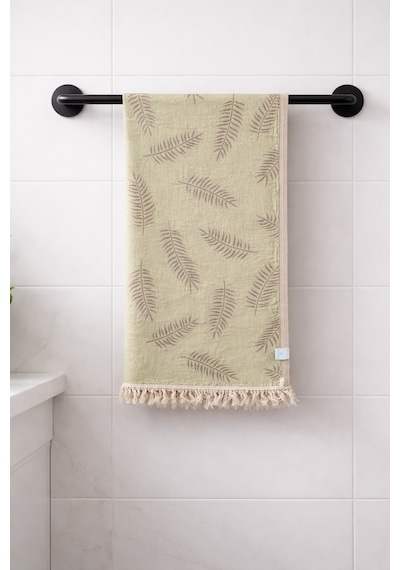 Aquatolıa Doğa Peştemal - %100 Pamuk- 100x180- Peştemal- Plaj Havlusu- Yaprak Desen Yeşil