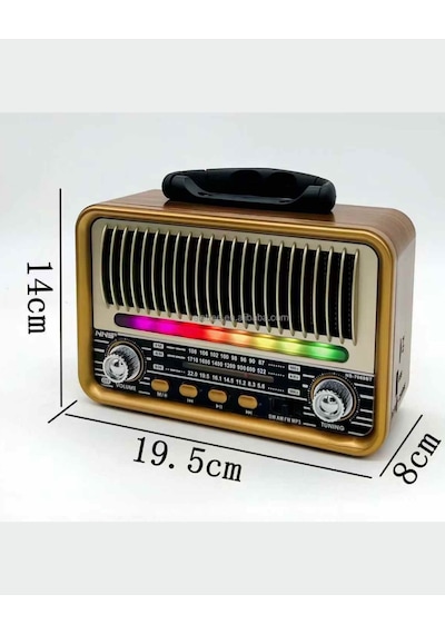 Retro Bluetooth Hoparlör Ve Radyo Am/fm/sw 3 Band, Usb/tf Destekli, Şarjlı