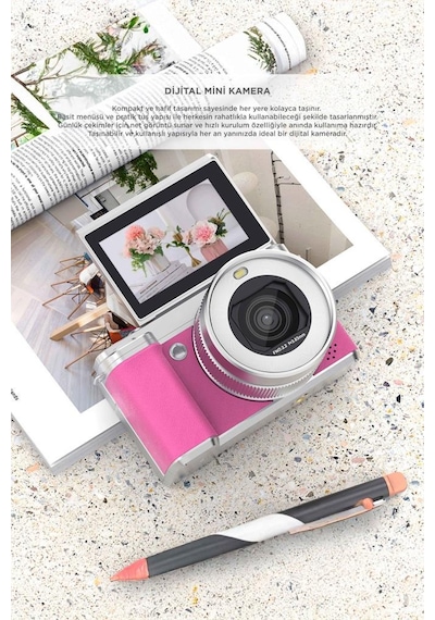 Torima CMR45 Dijital Mini Fotoğraf Video Kamera Pembe