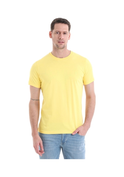 Hatemoğlu 35353022C003 R19 Regular Fit Pamuk Bisiklet Yaka Düz Erkek Tişört Sarı