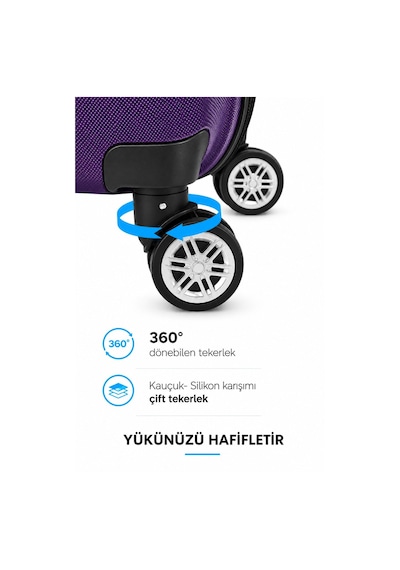 Polo&sky Altuğ Model Mor Renk Abs Kabin Küçük Boy Valiz Bavul