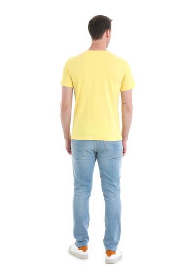 Hatemoğlu 35353022C003 R19 Regular Fit Pamuk Bisiklet Yaka Düz Erkek Tişört Sarı