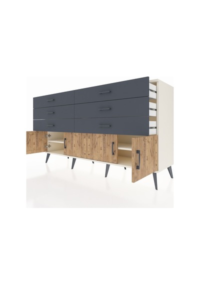 Hyperion Konsol 2 Raflı 5 Çekmeceli 3 Kapaklı 176x44x99 Aytaşı-ça Aytaşı-çam/antrasit Hyperion Konsol 2 Raflı 5 Çekmeceli 3 Kapaklı 176x44x99 Aytaşı-ça Aytaşı-çam/antrasit