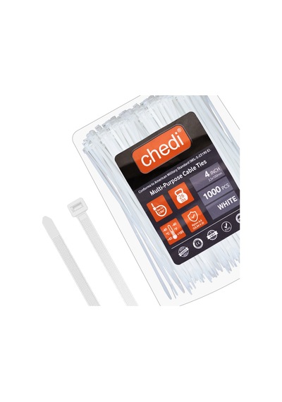Chedı Kablo Bağları, 10 Cm 1000'li Paket Çok Amaçlı Kullanım, Premium Kalite Beyaz Kablo Klipsi