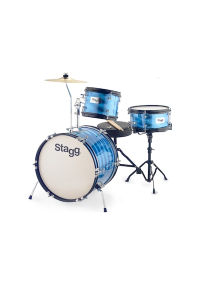 Stagg Tım Jr 3/16b Bl 3 Parça Çocuk Akustik Davul Seti Mavi