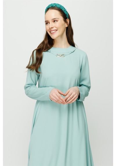 Esswaap Eteği Büzgü Detaylı Tunik Pantolon Takım Mint-mint Mint Yeşili