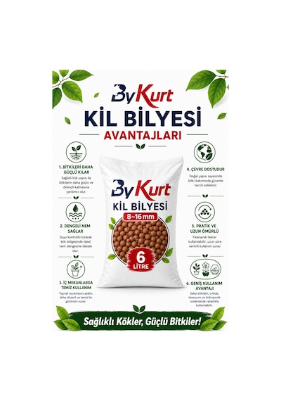 Kil Bilyesi 8-16 Mm Yıkanmış Kil Bilyesi 6 Litre 6 L